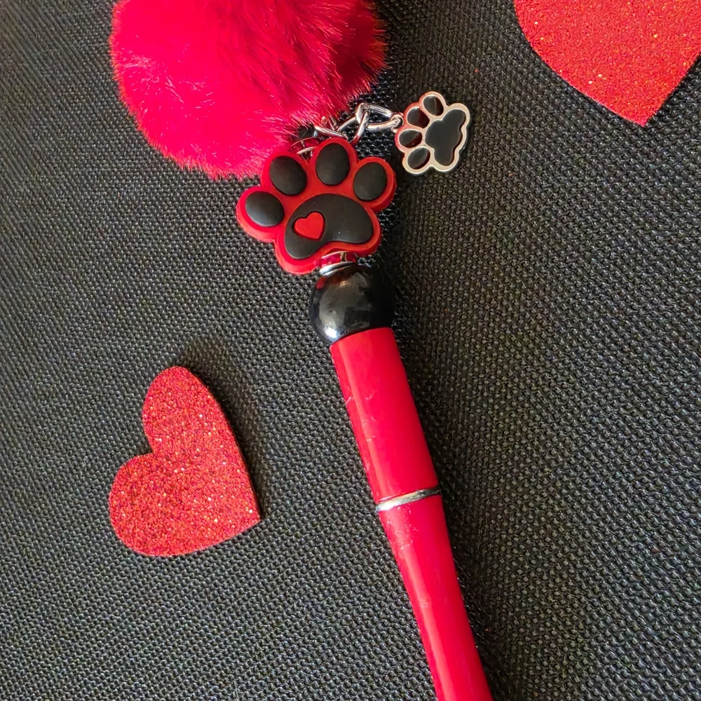 Furry Paw Charm Red Pen